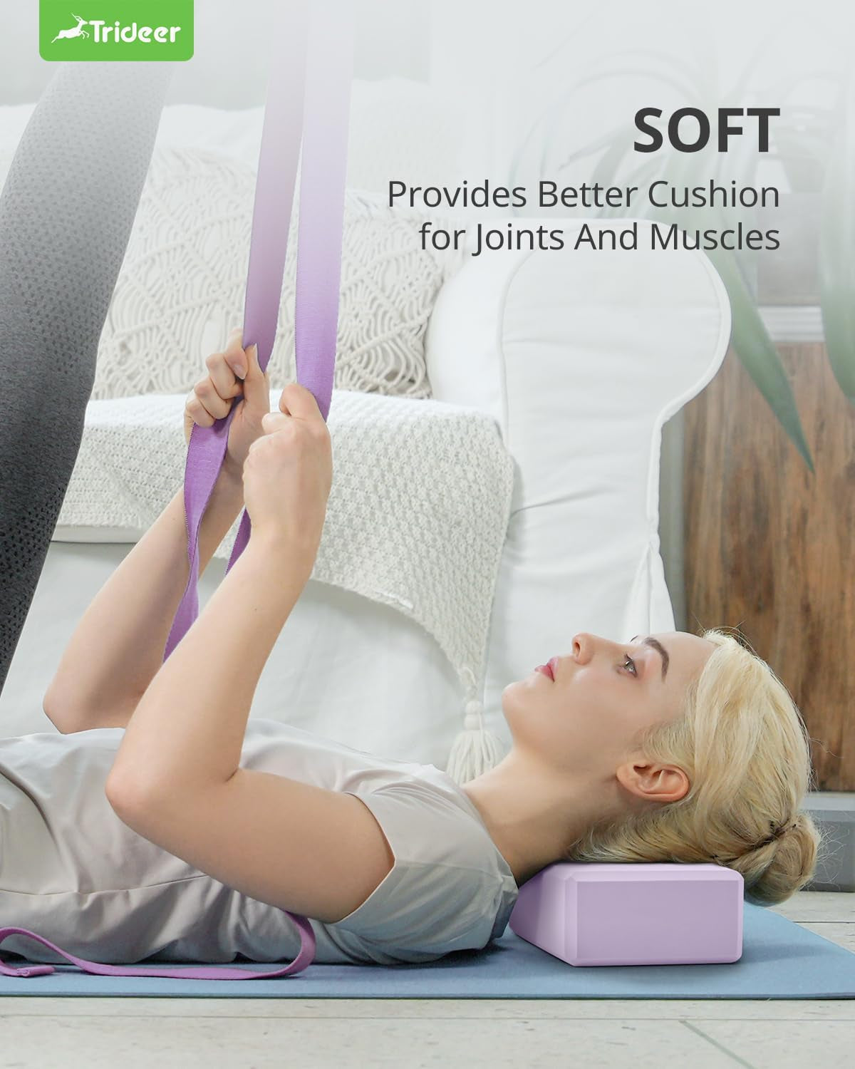 Yoga Blocks 2 Pack, Soft Non-Slip Surface Premium Foam Blocks, Supportive, Lightweight, Odor Resistant, Yoga Accessories for Pilates Meditation General Fitness Stretching Toning