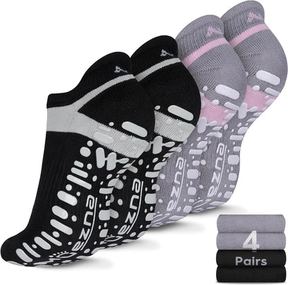 Non Slip Yoga Socks for Women, Anti-Skid Pilates, Barre, Hospital Socks with Grips, Size 5-10