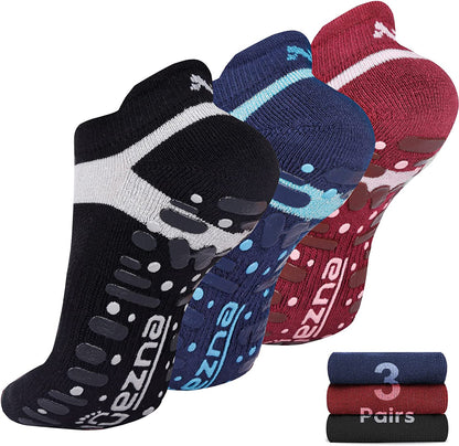 Non Slip Yoga Socks for Women, Anti-Skid Pilates, Barre, Hospital Socks with Grips, Size 5-10