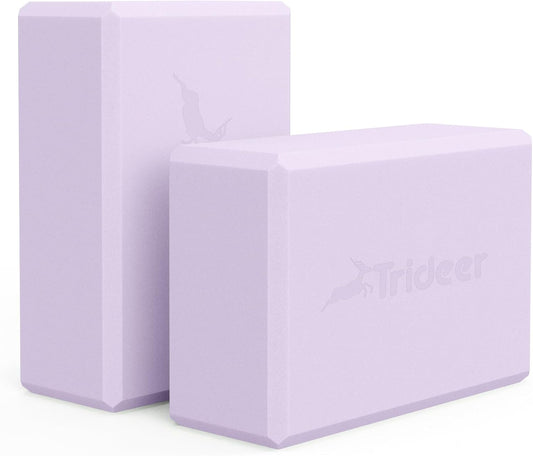 Yoga Blocks 2 Pack, Soft Non-Slip Surface Premium Foam Blocks, Supportive, Lightweight, Odor Resistant, Yoga Accessories for Pilates Meditation General Fitness Stretching Toning